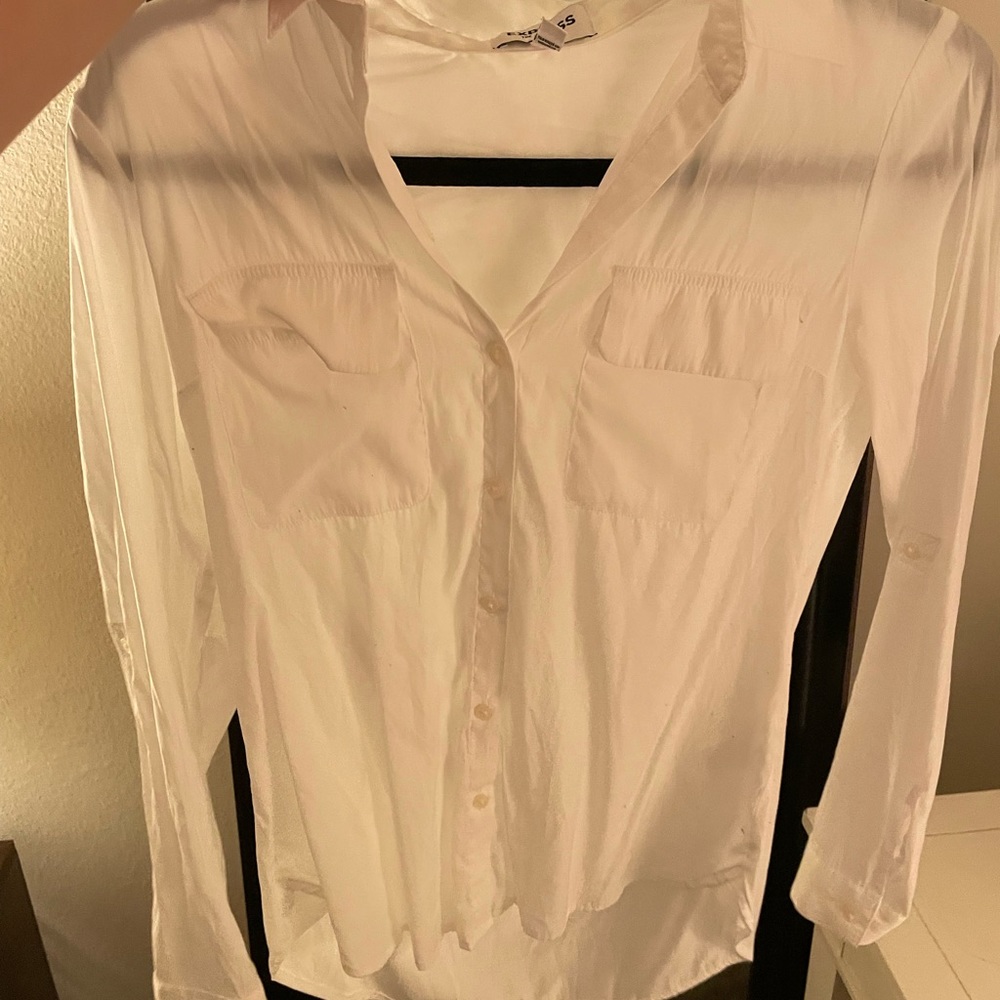 Express white XS button down